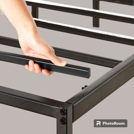 Metal Bed Frame Together With Clamps